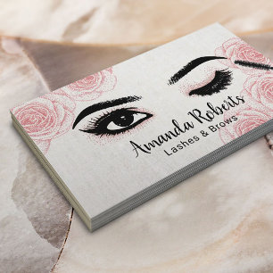 Wimpern Brauen Wink Auge Vintage Floral Schönheits Visitenkarte