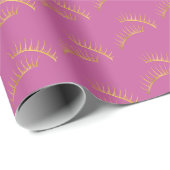 Wimpern Geburtstag Pink Gold Geschenkpapier (Rolleneckpunkt)