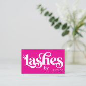 Wimpern Hot Pink Professionelle Chic Visitenkarte (Stehend Vorderseite)