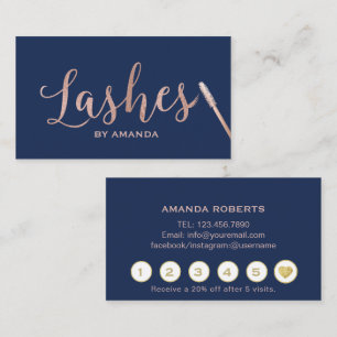 Wimpern Make-up Künstler Rose Gold Navy Loyalität Treuekarte