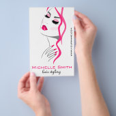 Wimpern Maniküre Haar Rosa Mädchen Schönheit Brand Flyer (Handgriff)