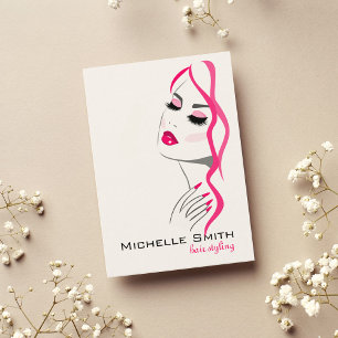 Wimpern Maniküre Haar Rosa Mädchen Schönheit Brand Visitenkarte