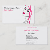 Wimpern Maniküre Haar Rosa Mädchen Schönheit Brand Visitenkarte (Vorne/Hinten)