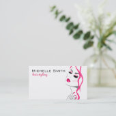 Wimpern Maniküre Haar Rosa Mädchen Schönheit Brand Visitenkarte (Stehend Vorderseite)