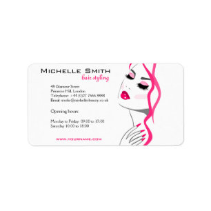 Wimpern Maniküre Haar Rosa Mädchen Schönheitsbrand Adressaufkleber