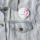 Wimpern Maniküre Haar Rosa Mädchen Schönheitsbrand Button (Beispiel)