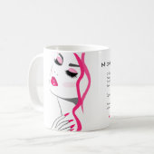 Wimpern Maniküre Haar Rosa Mädchen Schönheitsbrand Kaffeetasse (Vorderseite Links)
