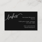 Wimpern Minimal Schwarz Weiß Script Foto Visitenkarte (Rückseite)