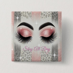 Wimpern mit rosa Glitter Button