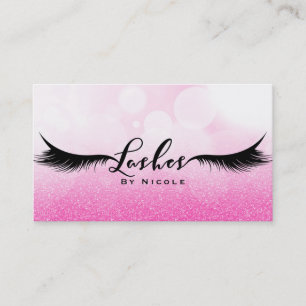 Wimpern Pink Glitter Glamour Wimpern Make-up Visitenkarte
