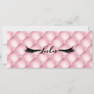 Wimpern Pink Plüsch Diamanten Glam Geschenkgutsche Einladung