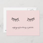 Wimpern Postkarte, niedliches Gesicht danke Karte (Vorne/Hinten)