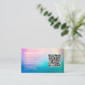 Wimpern-Schablonen QR-Code Visitenkarte (Stehend Vorderseite)