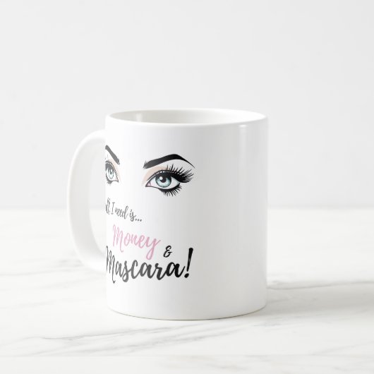 Wimpern, Schminkkunst, Mascara, Geschenk für Mädch Kaffeetasse (Vorderseite Links)