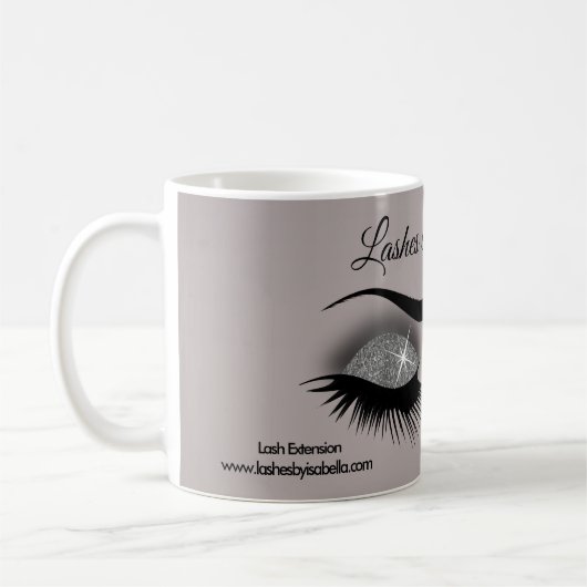 Wimpern - Smokey Grau-Silber Kaffeetasse (Links)