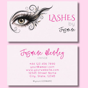 Wimpern Soft Pink Professionell Elegant Einfach Visitenkarte
