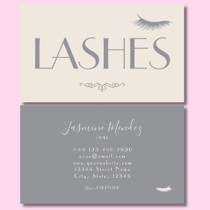 Wimpern Tech Beige Minimalistisches Creme Salon Visitenkarte