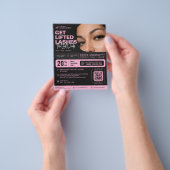 Wimpern-Tech-Lift-Extensions Ästhetik Pink Schwarz Flyer (Gruppe)