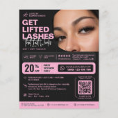 Wimpern-Tech-Lift-Extensions Ästhetik Pink Schwarz Flyer (Vorne)