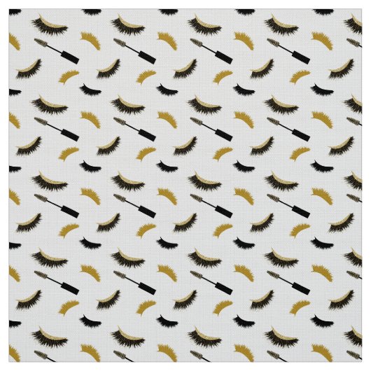 Wimpern und Mascara mit goldenem Glitzer Stoff (Muster)