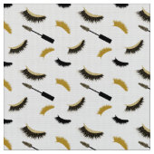 Wimpern und Mascara mit goldenem Glitzer Stoff (Nahaufnahme)