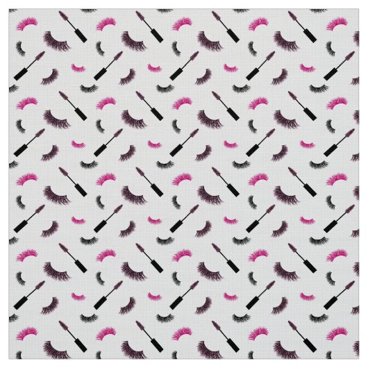 Wimpern und Mascara mit rosa Glitzer Stoff (Muster)