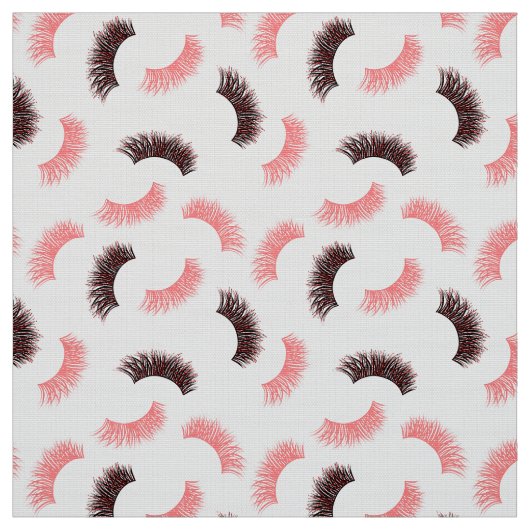 Wimpern und Mascara mit rotem Glitzer Stoff (Muster)