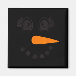 Wimpern Weihnachts-Outfit Schneemann-Gesicht Kostü Magnet