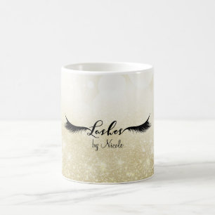 WIMPERN Wimpern Gold Glam Personalisierte Schönhei Kaffeetasse