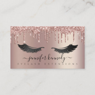 Wimpern Wimpern träufeln Glitter Rose Gold Funkeln Visitenkarte