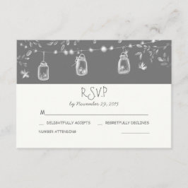Wimpernklee Gläser rustikale Hochzeit RSVP Karte