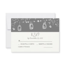 Wimpernklee Gläser rustikale Hochzeit RSVP