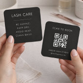 Wimpernpflege-Anleitung QR-Code Quadratkarte