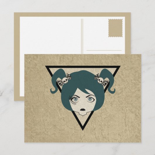 Wimpernschwindlerin Postkarte (Vorne/Hinten)