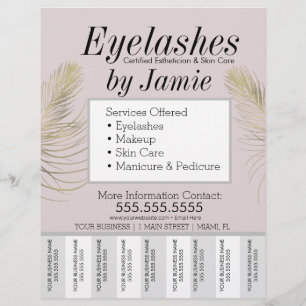 Wimpernservice Pink Gold Abreißstreifen Flyer