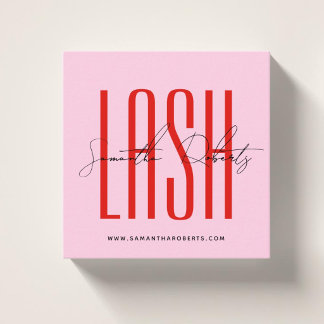 Wimpernstylist moderne Typografieschrift rosa rot Quadratische Visitenkarte