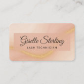Wimperntechniker Neutral Beige Gold QR-Code Visitenkarte (Vorderseite)