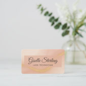 Wimperntechniker Neutral Beige Gold QR-Code Visitenkarte (Stehend Vorderseite)