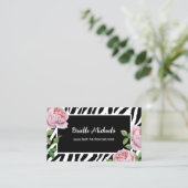 Wimperntechnikerin Glam Zebra Rose Visitenkarte (Stehend Vorderseite)