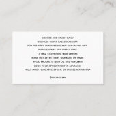 Wimperntuschen-Stab Fürsorge-Peitschenkarte Visitenkarte (Rückseite)