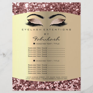 Wimpernverlängerung Makeup Artist Rose Gold Flyer 
