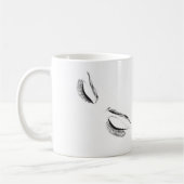 Wimpernverlängerung mit langen Wimpern Kaffeetasse (Links)