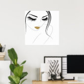 Wimpernverlängerung mit langen Wimpern Poster (Heimbüro)