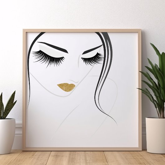 Wimpernverlängerung mit langen Wimpern Poster