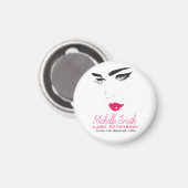 Wimpernverlängerung rosa Lippen lange Wimpern Magnet (Vorderseite/Rückseite)