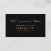 Wimpernverlängerung schwarze Luxus Visitenkarte (Rückseite)