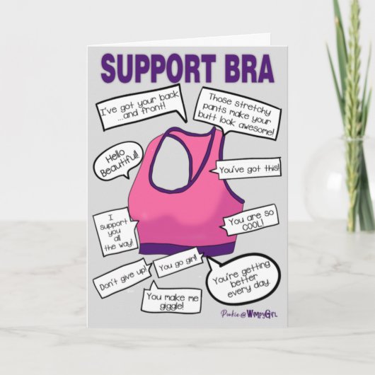 Wimpy Girl Support Bra Card Karte (Vorderseite)