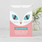 WIMSICAL CAT KINDERGEBURTSTAG PARTY EINLADUNG (Stehend Vorderseite)