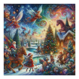 Wimsical World of a Kinder Dream Christmas Poster