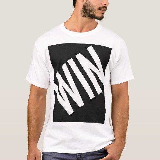 WIN Heavy Diagonal Typography T-Shirt | Bold Hustl (Vorderseite)